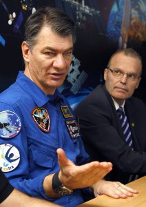 Italian astronaut Paolo Nespoli gives a press conference as Las Palmas